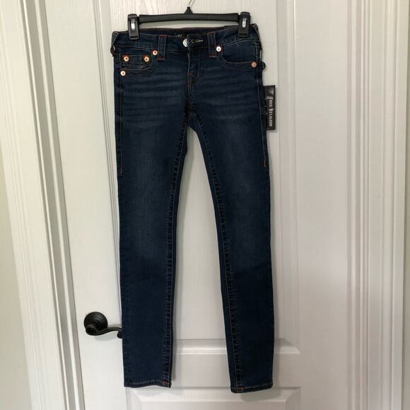 True Religion Women's Stella Mid-Rise Flap  SkinnyLeg Jeans Size 26 New With Tag - Picture 2 of 10